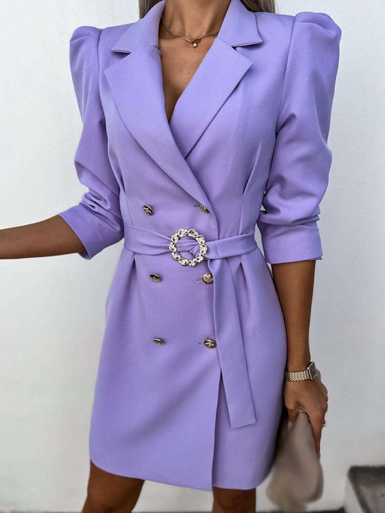 Damen Blazer Kleid mit 3/4 Ärmeln | Abendkleid Mini