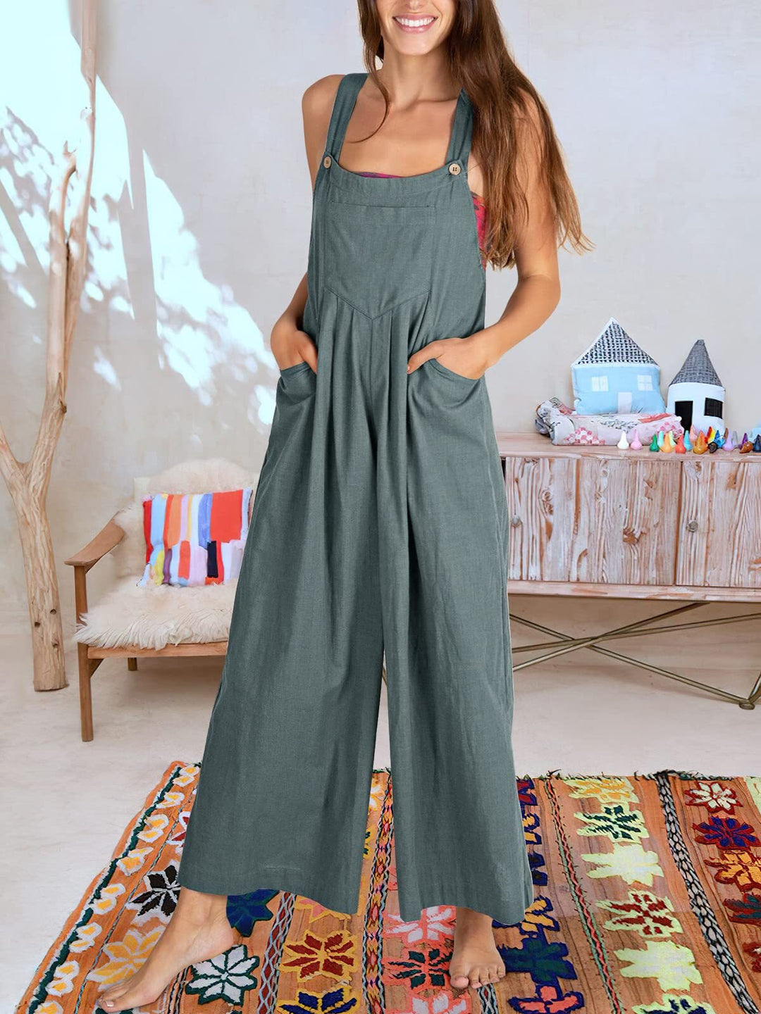 Eleganter Ärmelloser Jumpsuit Für Damen – Stilvolles Ärmelloses Outfit Für Elegante Abende