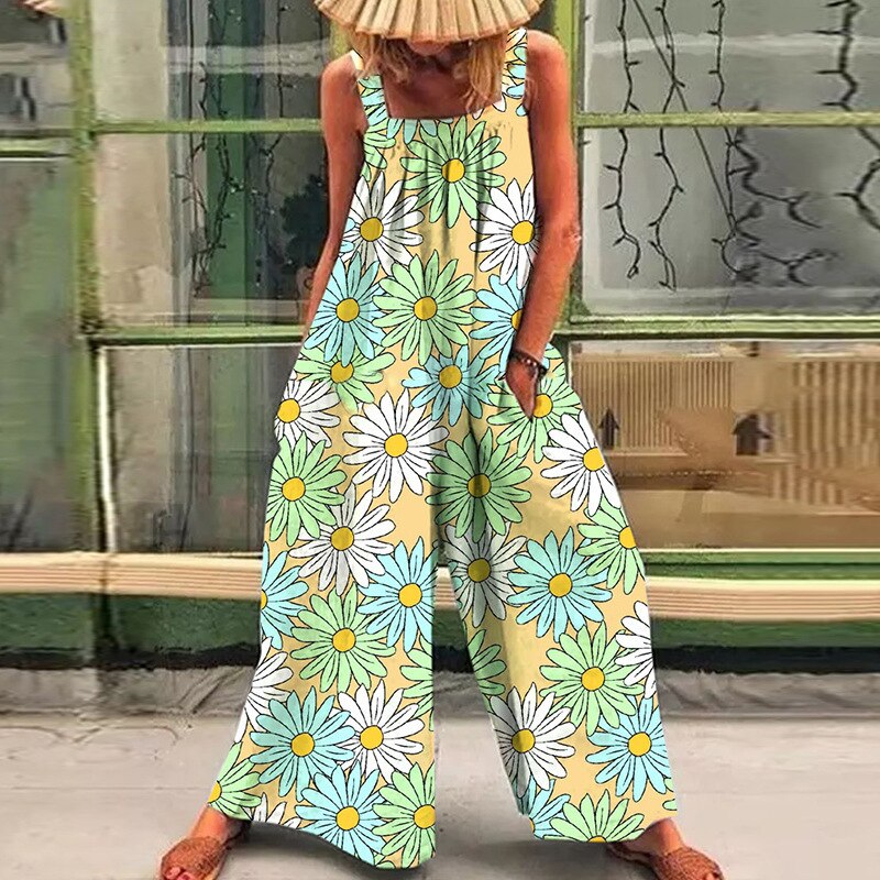 Jumpsuit mit Einem Boho-Druck für Eine Verspielte Note