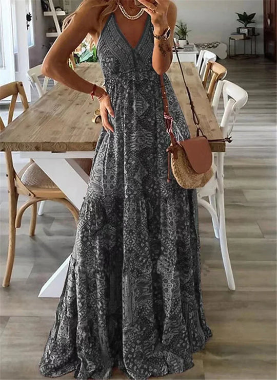 Boho Print Schlupf-maxikleid