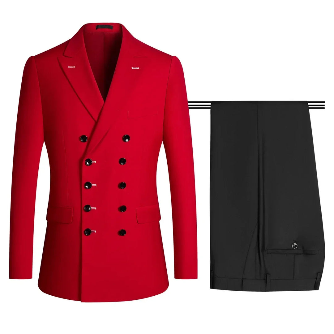 Herren Anzug 2-teilig Slim Fit | Hochzeitsgäste Slim-Fit Sakko mit Zweireihigem Schnitt