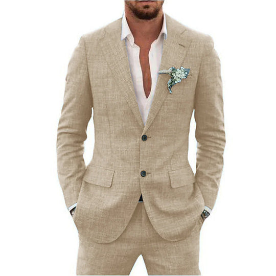Herren Anzug 2-teilig Slim Fit | Hochzeitsgäste Sakko mit Zwei-Knopf-Verschluss und Hose