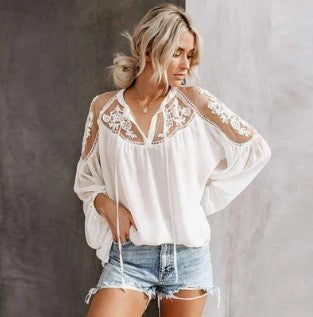 Olivia – Fluisterende Kant Blouse