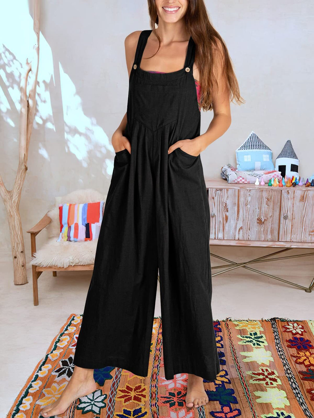 Eleganter Ärmelloser Jumpsuit Für Damen – Stilvolles Ärmelloses Outfit Für Elegante Abende