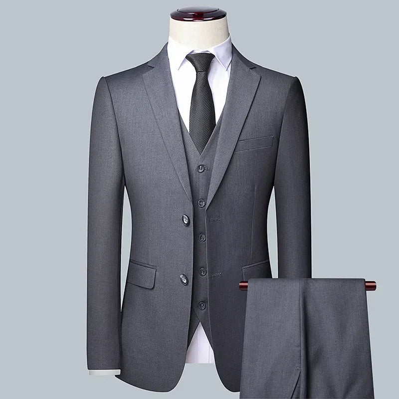 Herren Anzug 3-teilig Slim Fit | Zwei-Knopf Sakko Für Hochzeiten Und Veranstaltungen