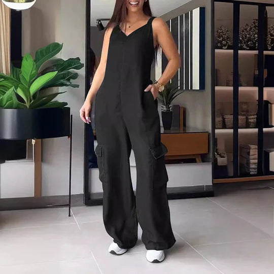 Verführerischer Jumpsuit aus Denim-Imitat