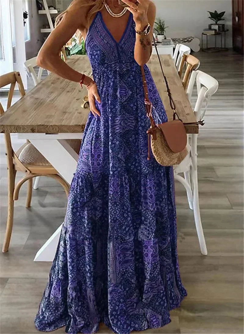 Boho Print Schlupf-maxikleid