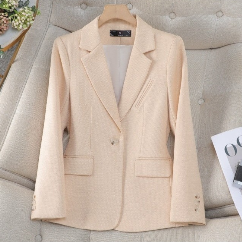 Damen Einreiher Blazer mit Taschen | Hüftlang
