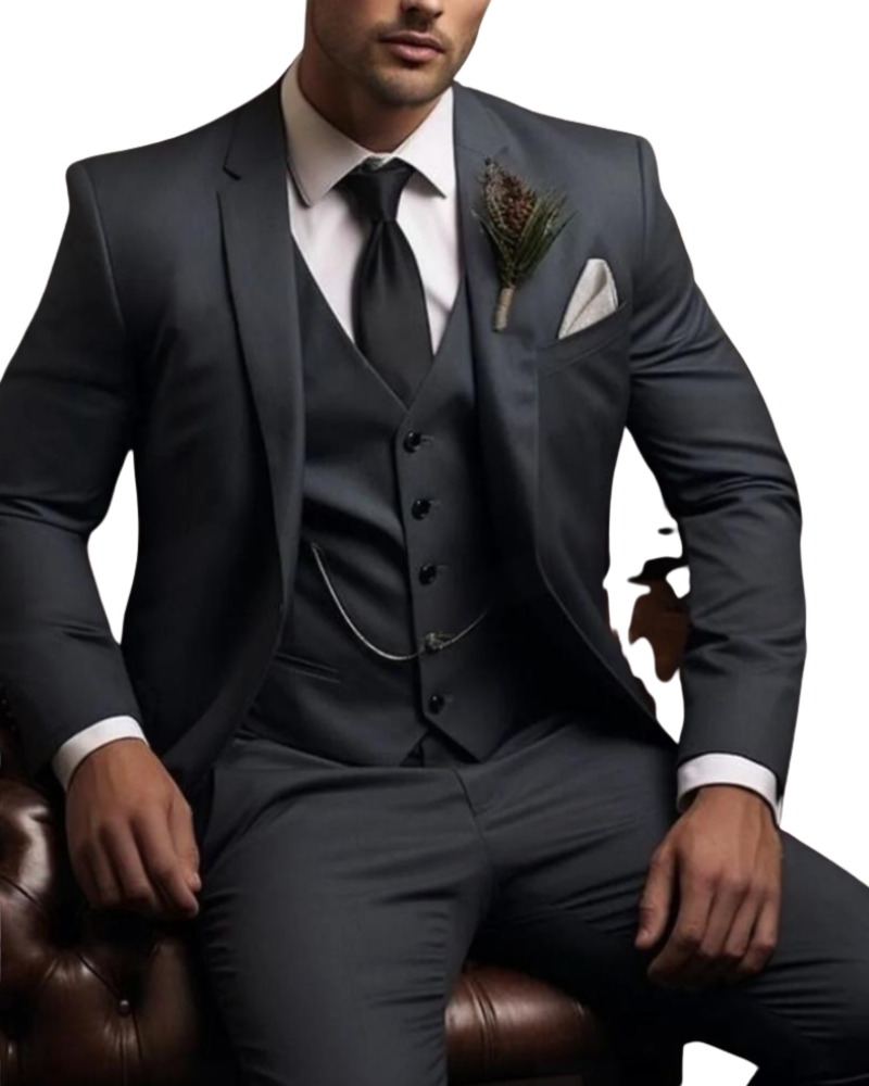 Herren anzug 3-teilig slim fit | Hochzeitsgäste Festlicher Stil mit 5 Knopf Weste