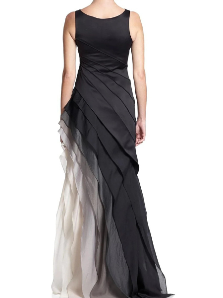 Damen Abendkleid ärmellos mit Rundhalsausschnitt | Maxi