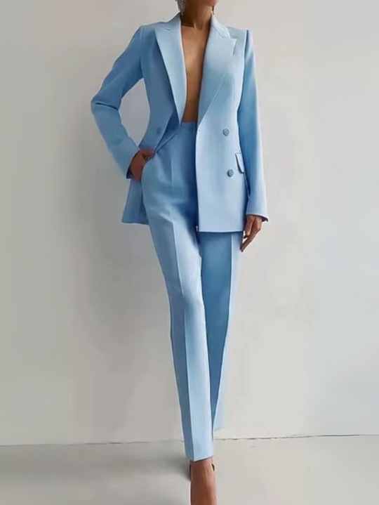 Damen Blazer Set mit Hose | Doppelreihig
