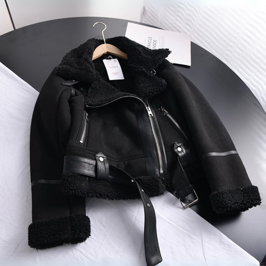 Winterjacke Damen Kurz | Mit Gürtel und Kragen