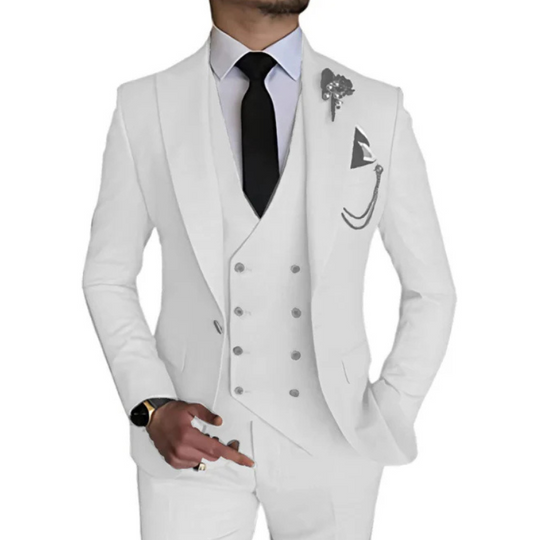 Herren anzug 3-teilig slim fit | Hochzeitsgäste Doppelreihiges Sakko mit Spitzrevers