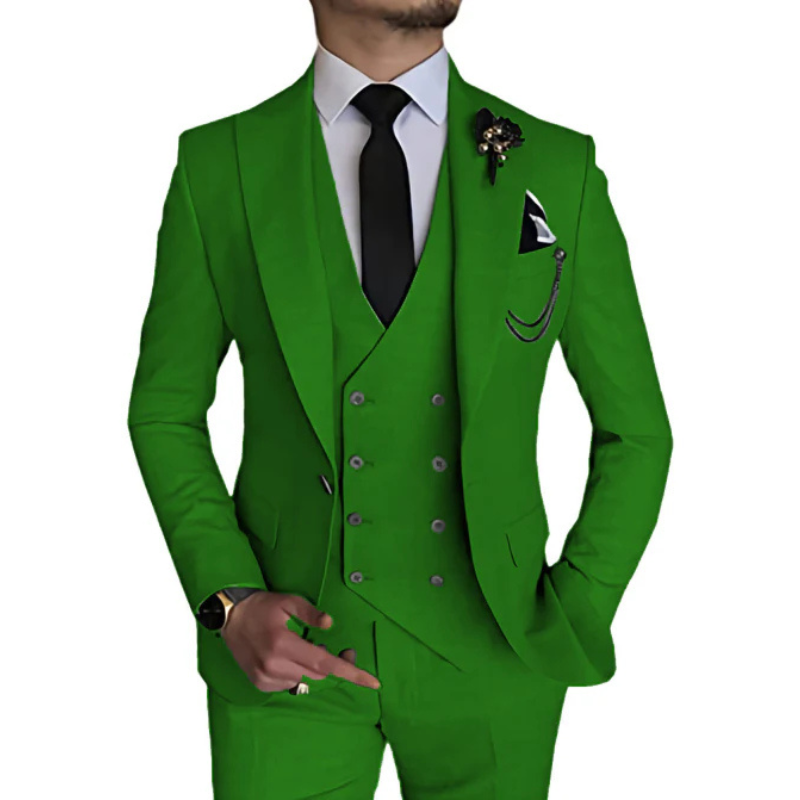 Herren anzug 3-teilig slim fit | Hochzeitsgäste Doppelreihiges Sakko mit Spitzrevers