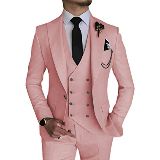 Herren anzug 3-teilig slim fit | Hochzeitsgäste Doppelreihiges Sakko mit Spitzrevers