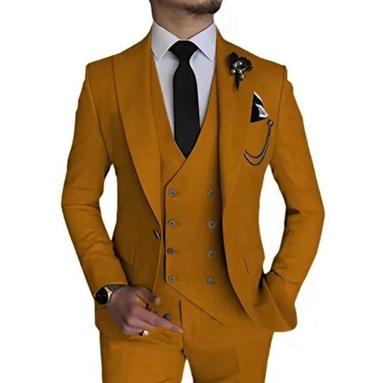 Herren anzug 3-teilig slim fit | Hochzeitsgäste Doppelreihiges Sakko mit Spitzrevers