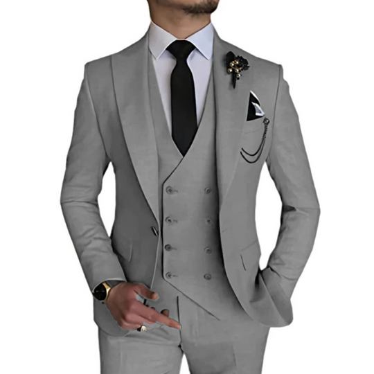Herren anzug 3-teilig slim fit | Hochzeitsgäste Doppelreihiges Sakko mit Spitzrevers