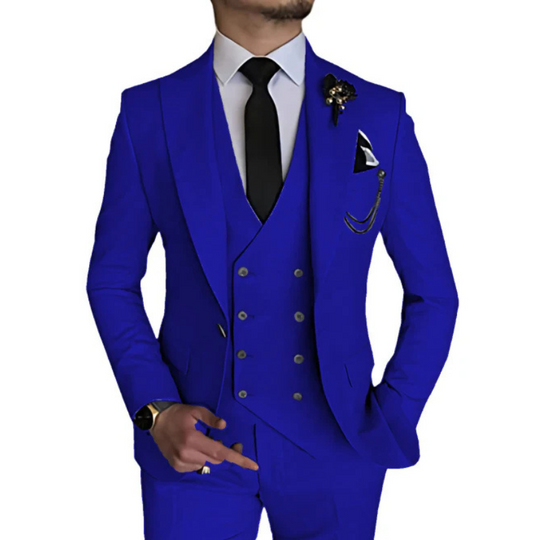 Herren anzug 3-teilig slim fit | Hochzeitsgäste Doppelreihiges Sakko mit Spitzrevers