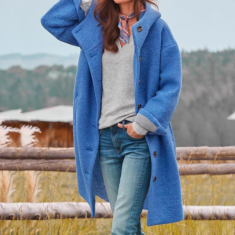 Damen Winterjacke Wintermantel | Mit Knopfleiste und Taschen
