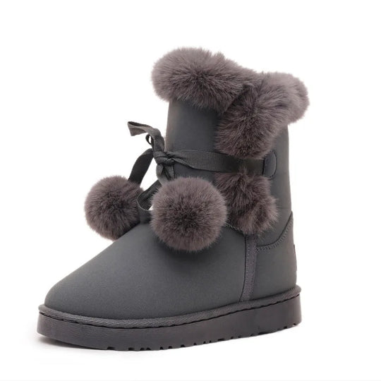 Ingrid - Elegante Winterstiefel Mit Pomponverzierung