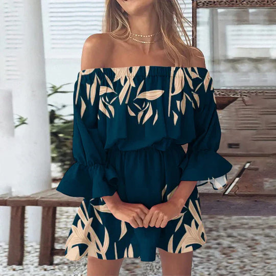 Lucy Kleid - Off-Shoulder Minikleid Mit Druck