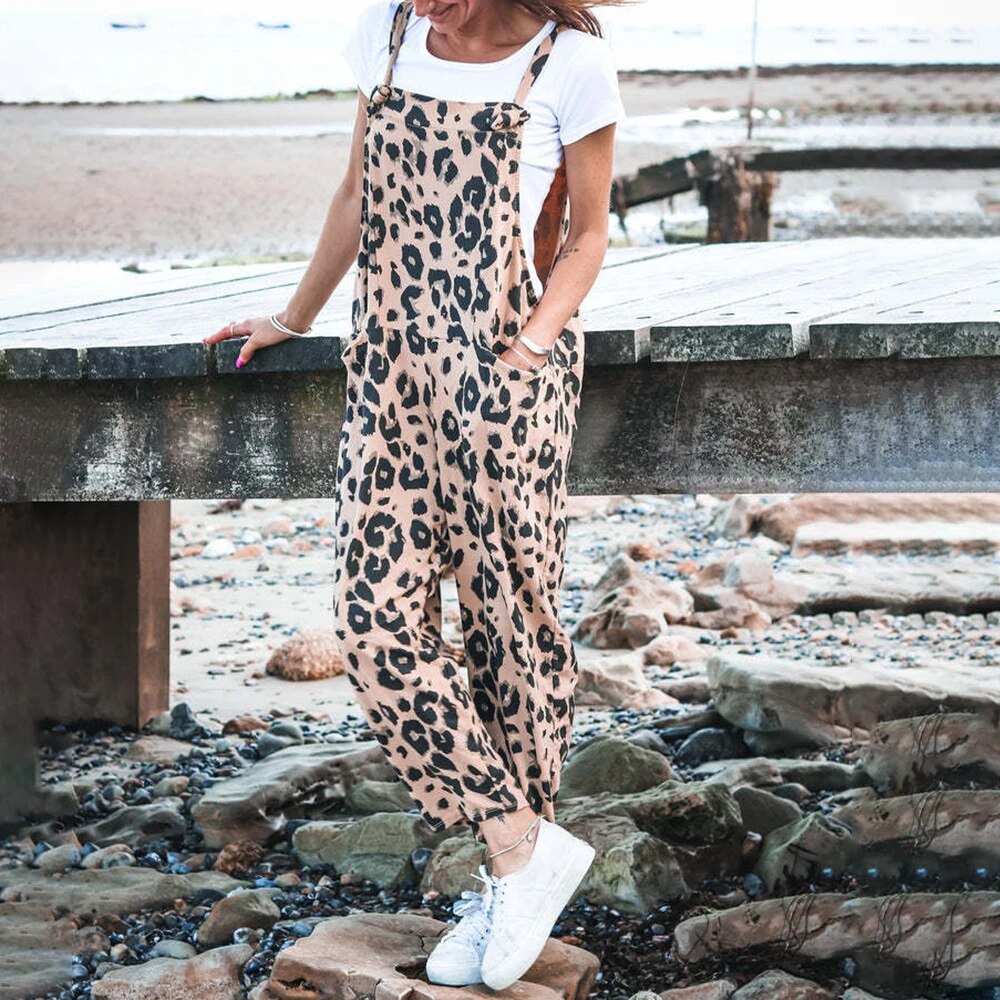 Bedruckte Leoparden-jumpsuits