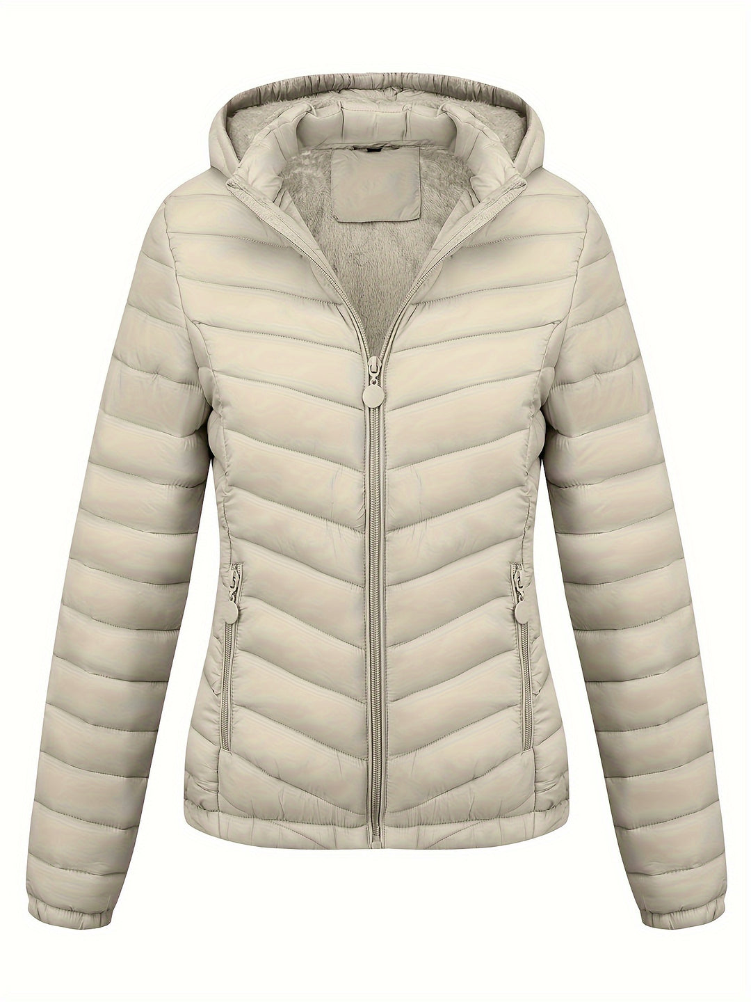 Damen Winterjacke Kapuze | Gesteppt mit Reißverschluss