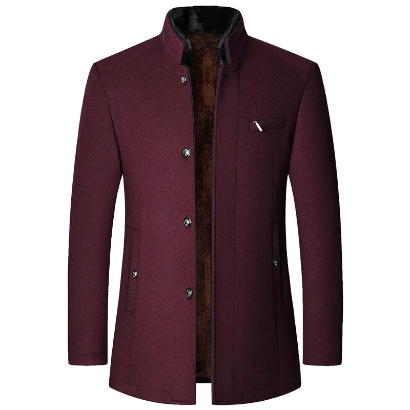 Mantel Herren Winterjacke | Gerade Form mit Knopfleiste und Innenfutter