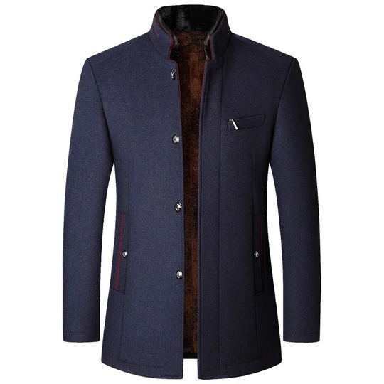 Mantel Herren Winterjacke | Gerade Form mit Knopfleiste und Innenfutter