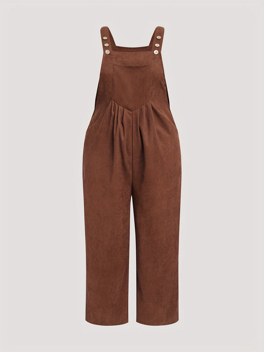 Zara – Trendige Corduroy Latzhose In Schokoladenbraun