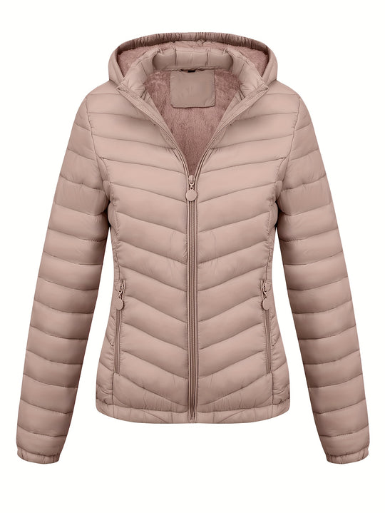Damen Winterjacke Kapuze | Gesteppt mit Reißverschluss