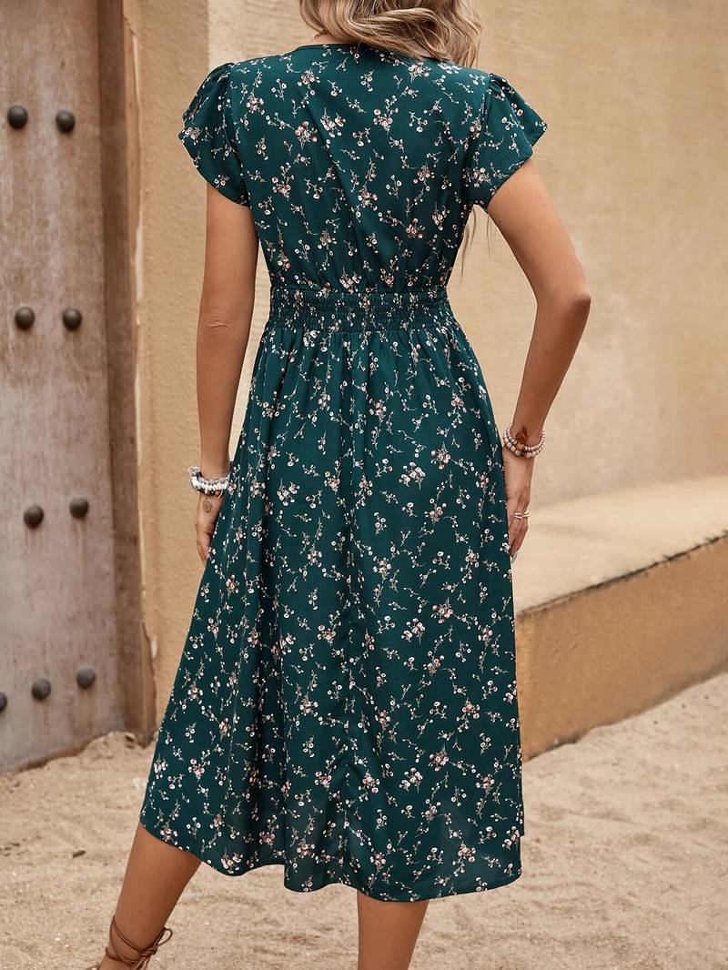 Faye – Elegantes A-Linien-Kleid Mit V-Ausschnitt