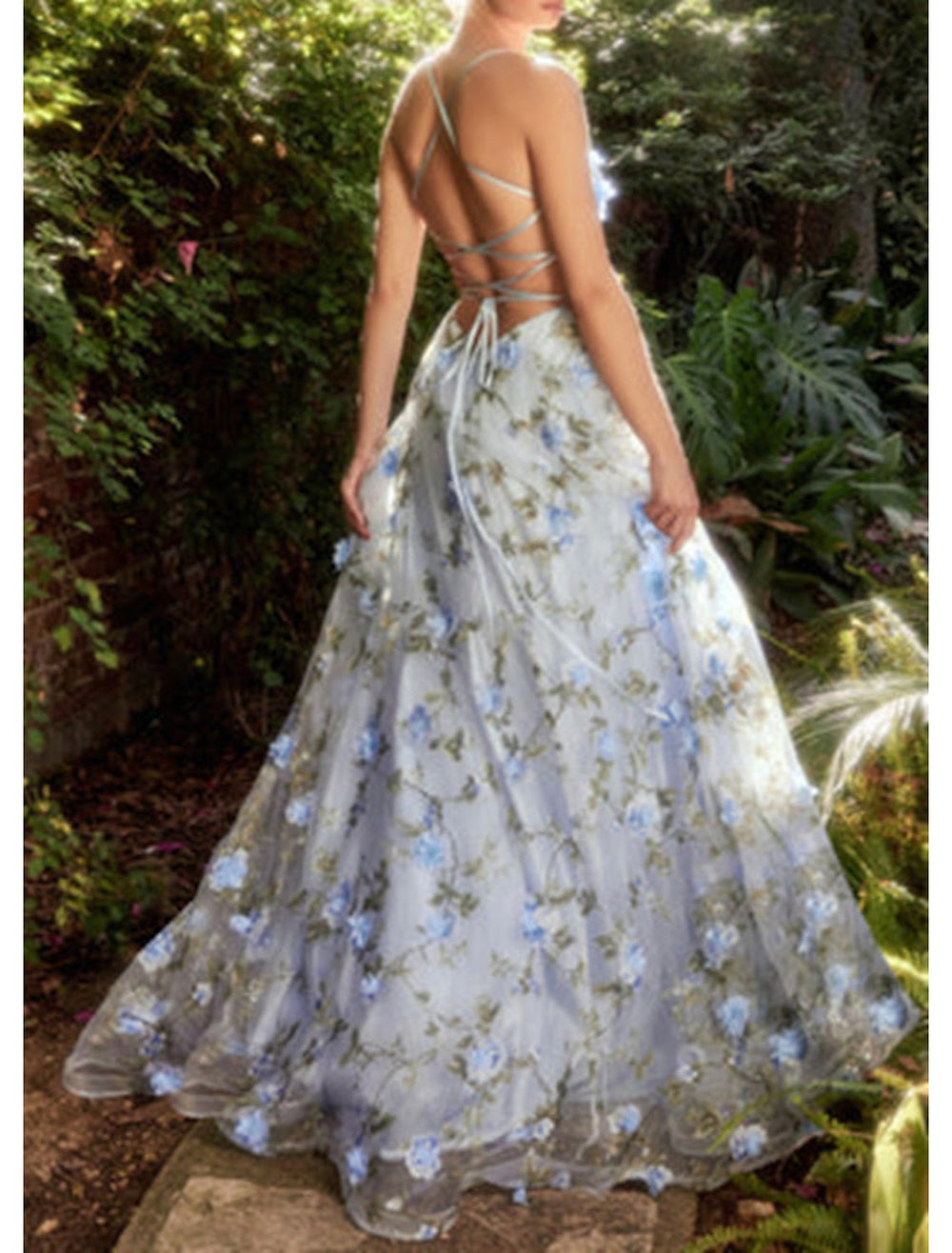 Damen Ballkleid Mit Spaghettiträgern Und Schlitz | Maxi