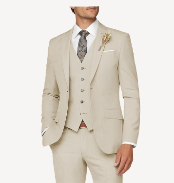 Herren Dreiteiliger Anzug Beige | Modern & Festlich