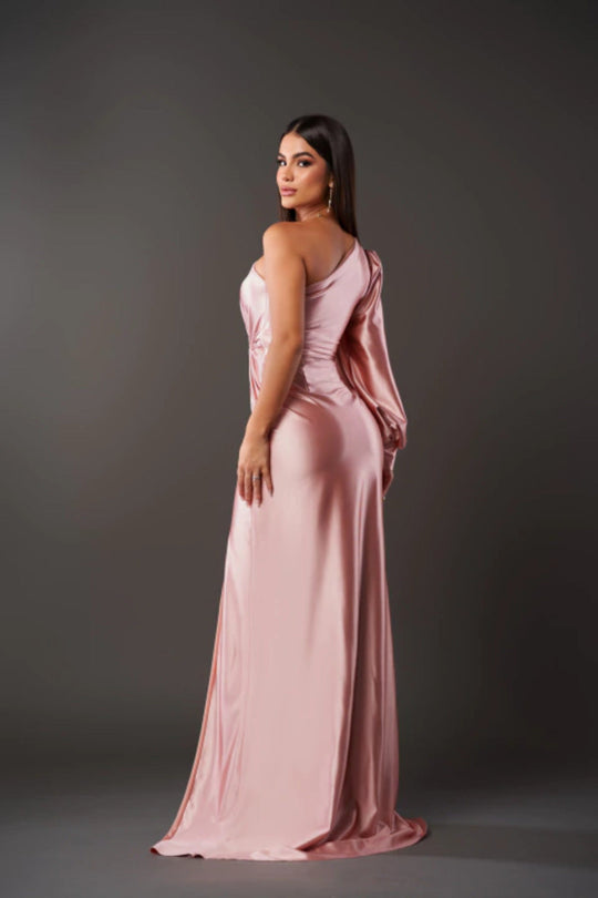 Damen Abendkleid mit einer Schulter und Seitenschlitz | Maxi