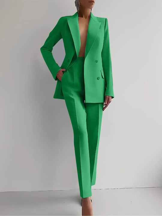 Damen Blazer Set mit Hose | Doppelreihig