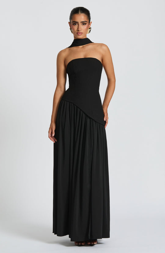 Abendkleid Damen | Schal-Detail Hals Maxi Mit Schlitz