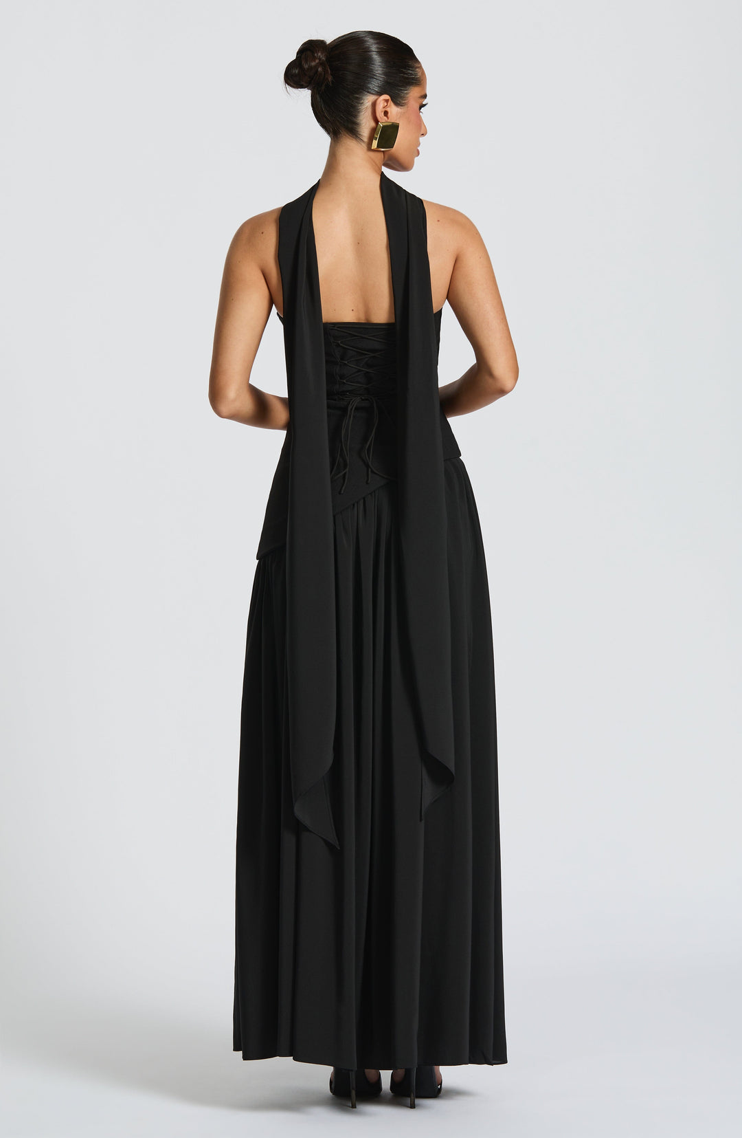 Abendkleid Damen | Schal-Detail Hals Maxi Mit Schlitz