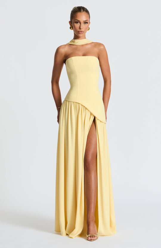 Abendkleid Damen | Schal-Detail Hals Maxi Mit Schlitz