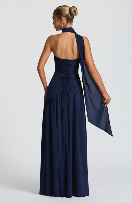 Abendkleid Damen | Schal-Detail Hals Maxi Mit Schlitz