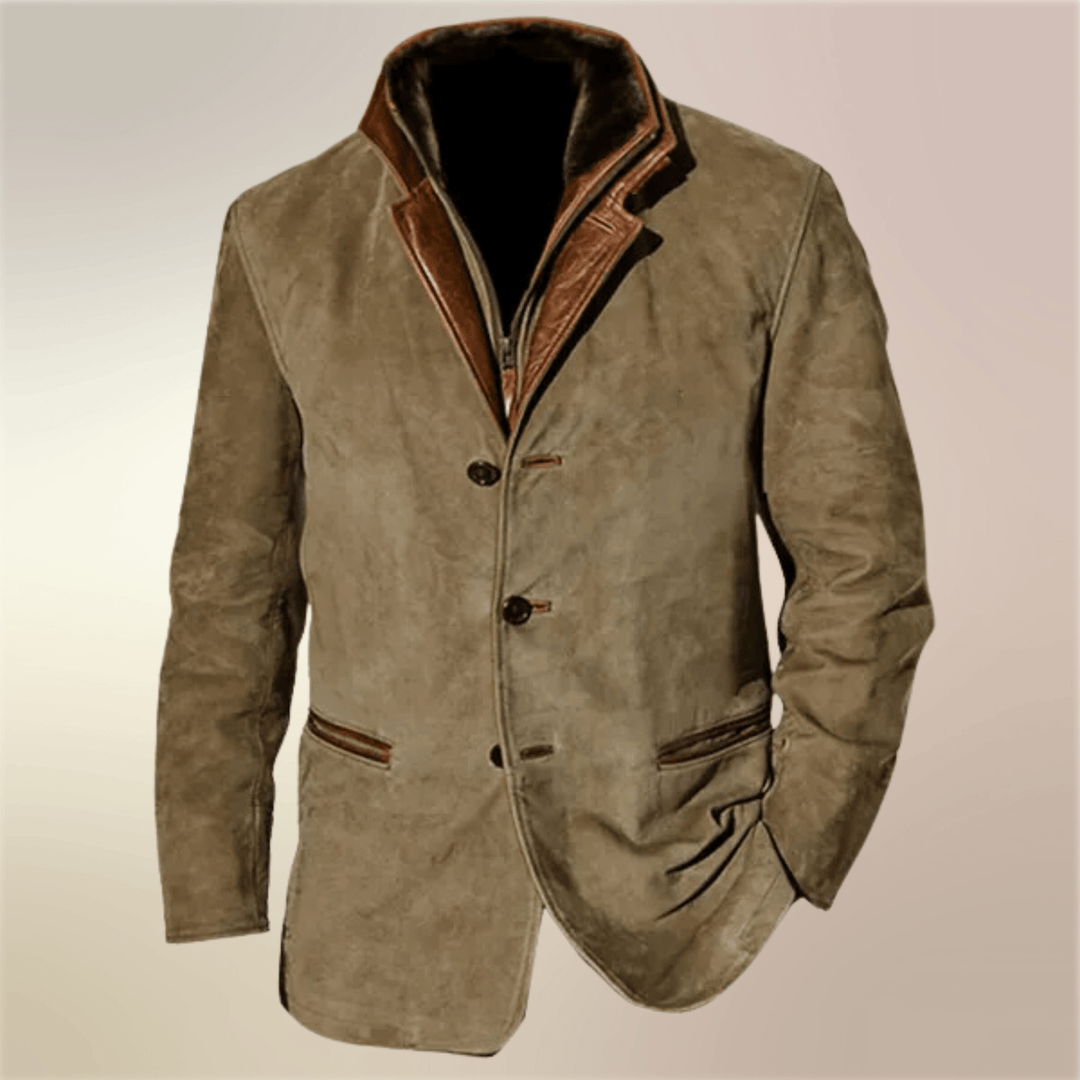 Winterjacke Herren Blazer | Gerader Schnitt mit Knopfleiste und Reverskragen