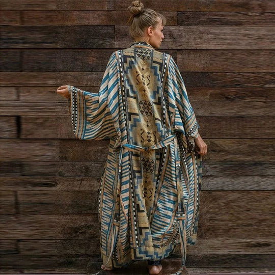 Max - Strandkimono Mit Aztekischem Muster